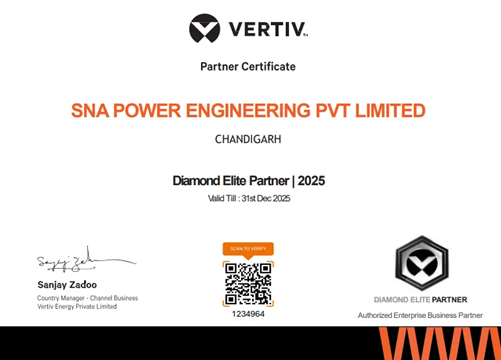 vertiv partnership certificate